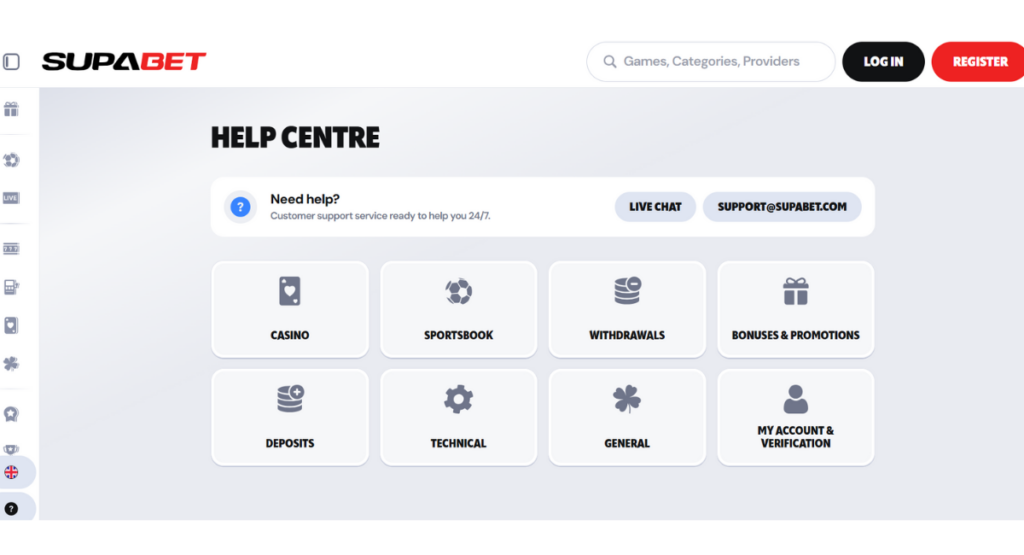 Supabet: avaliações & experiência 3 Supabet Help Centre
