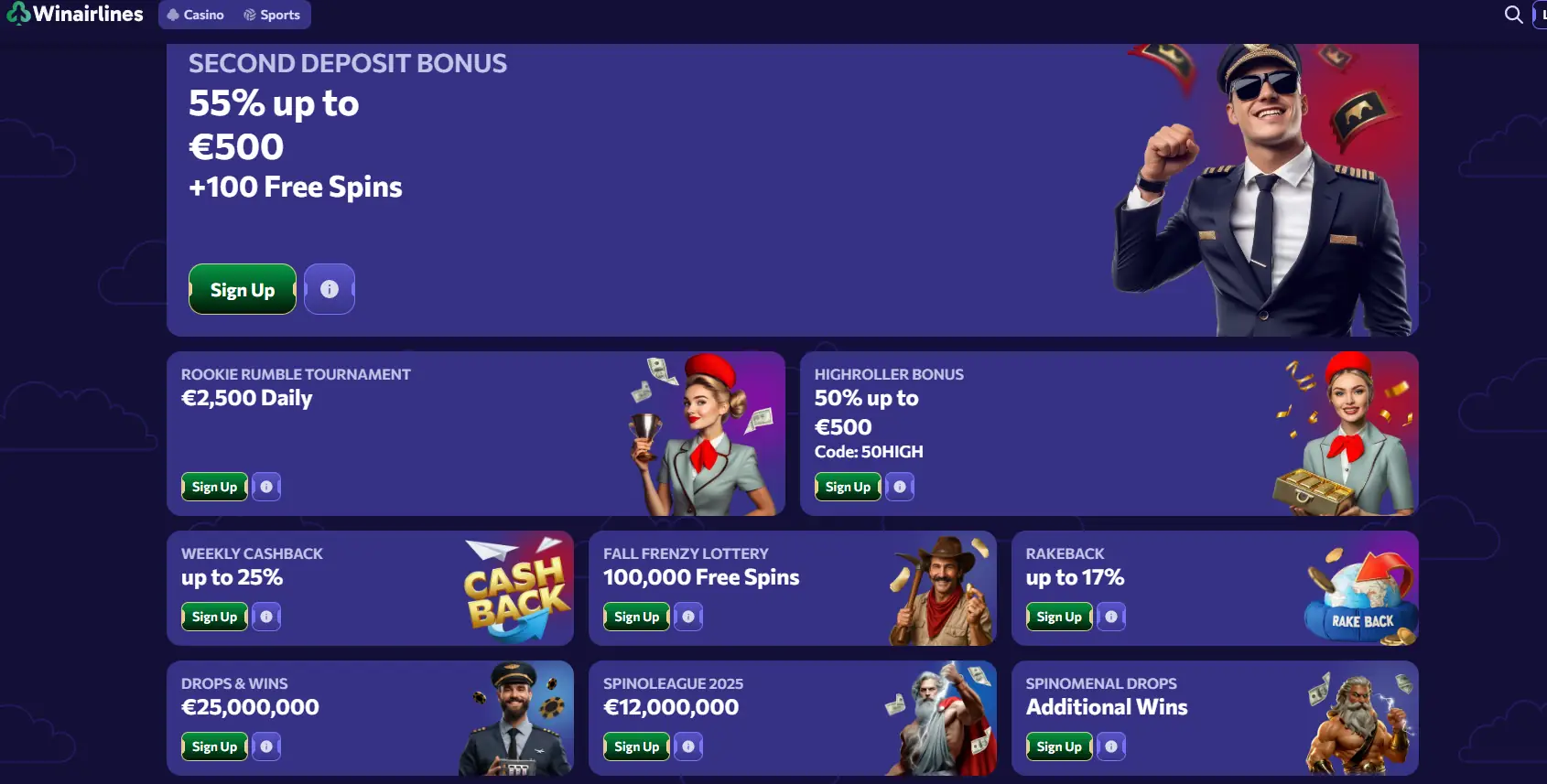 Winairlines casinò online straniero