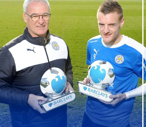 Vardy, Ranieri Win EPL November Player, Manager Of The Month 