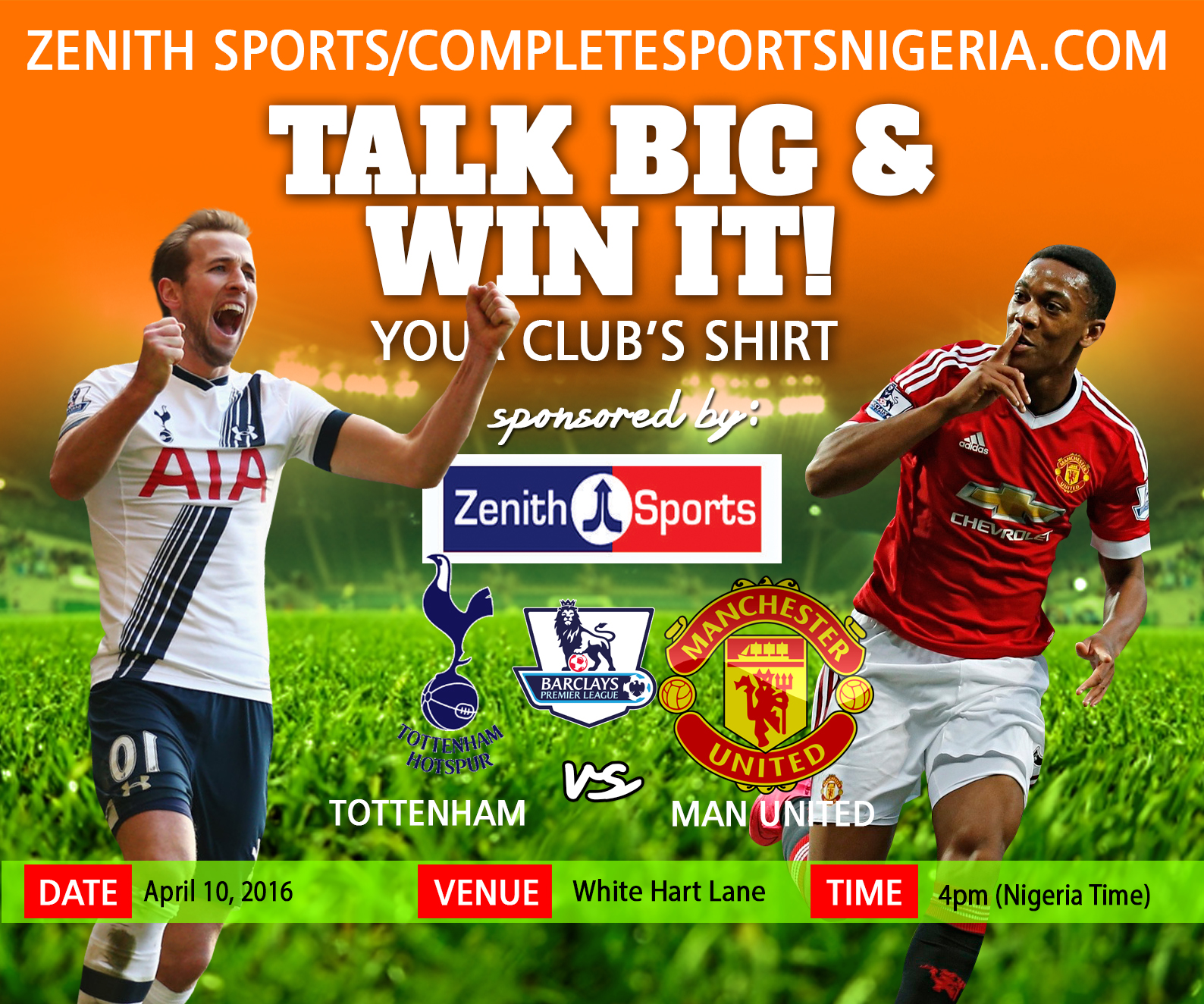 The Winners: Tottenham Vs Manchester United, Talk Big & Win It! The Winners: Tottenham Vs Manchester United, Talk Big & Win It!