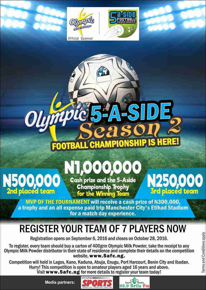 16 Teams Qualify To Fight For Olympic 5-A-Side Season 2 Title 16 Teams Qualify To Fight For Olympic 5-A-Side Season 2 Title