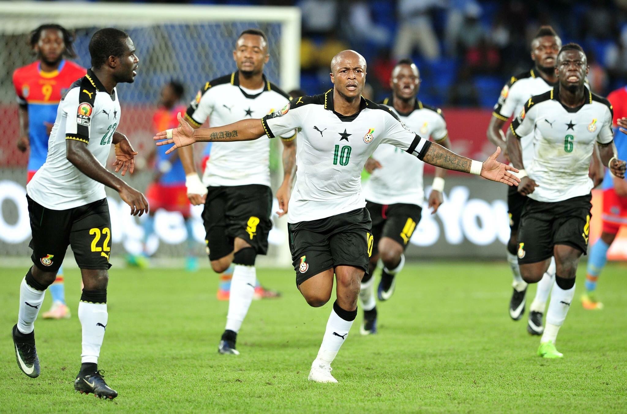 AFCON 2017: Ayew Brothers Score As Ghana Edge DR Congo, Reach Semis