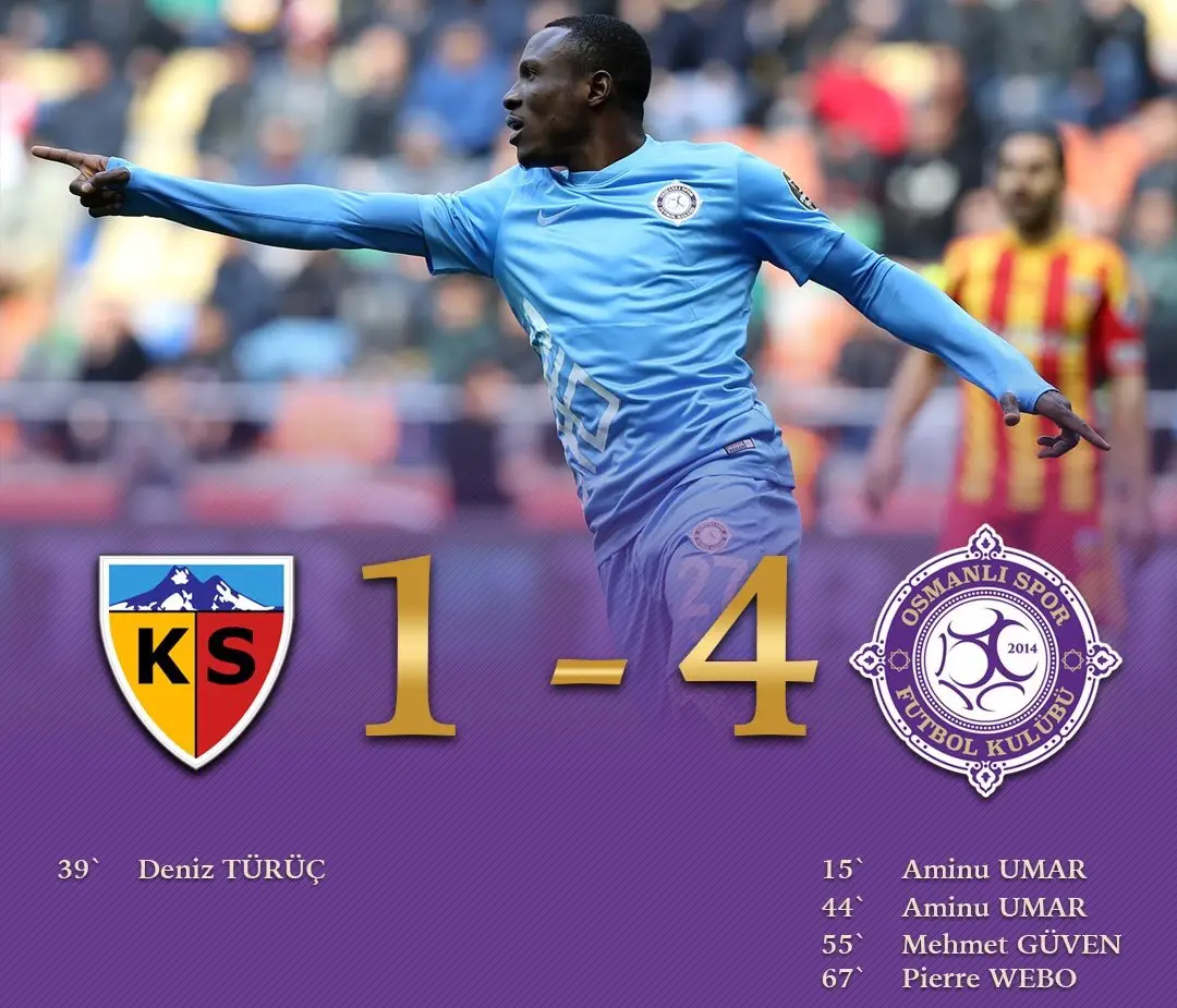 Umar Bags Brace In Osmanlispor Win; Onuachu, Hassan Also On Target Umar Bags Brace In Osmanlispor Win; Onuachu, Hassan Also On Target