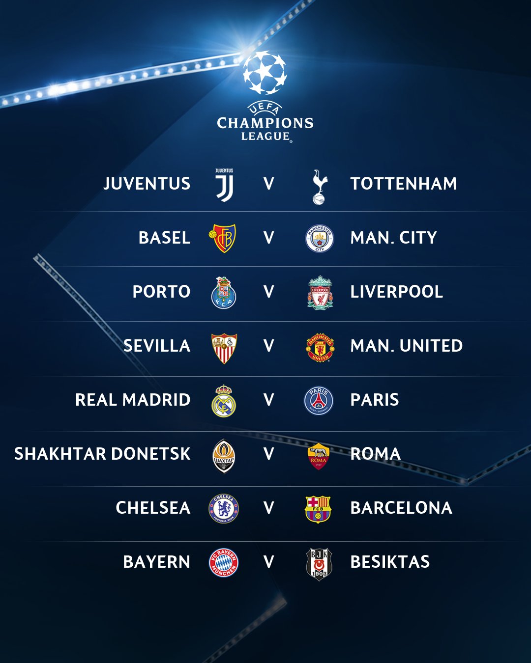 champion league 2018 schedule