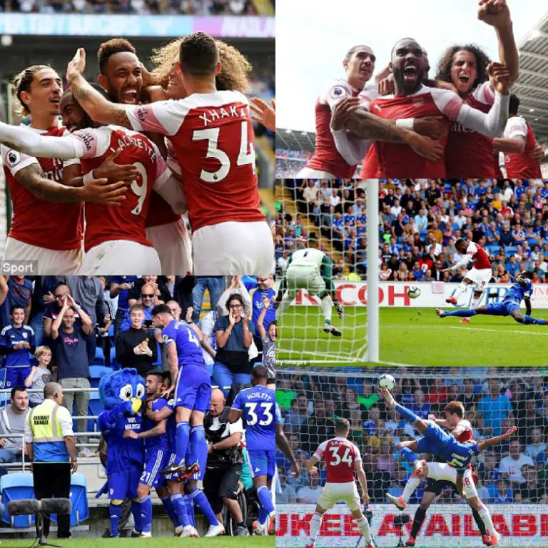 Iwobi Absent As Arsenal Edge Cardiff City In 5-Goal Thriller