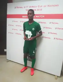 Tijani Thrilled To Win Man Of The Match Award In  Golden Eaglets Win Vs Angola