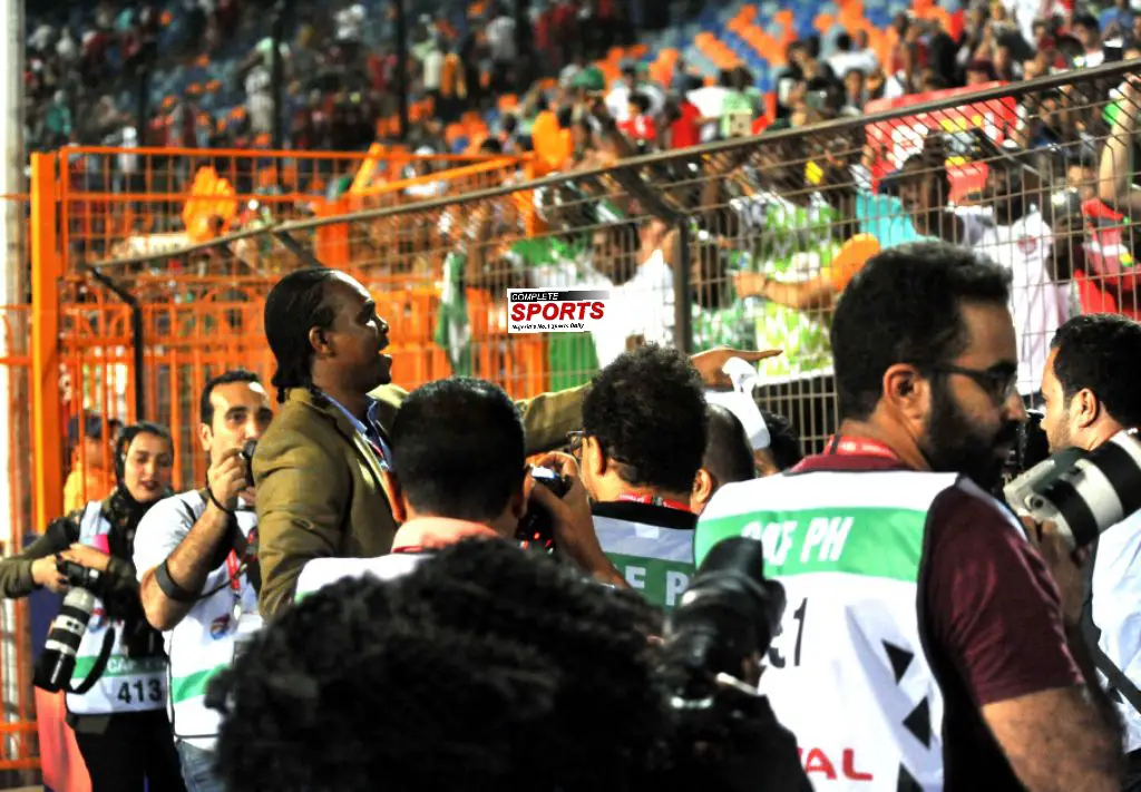 Kanu Mobbed By Happy Egyptian Fans After Eagles’ Win Against Bafana
