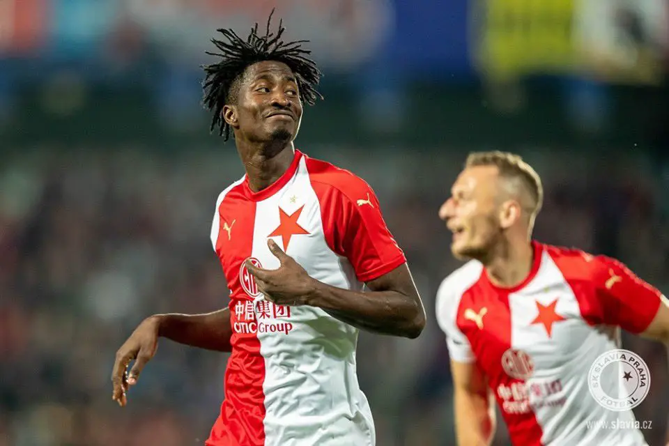 Slavia celebrate Olayinka's maiden super Eagles invitation