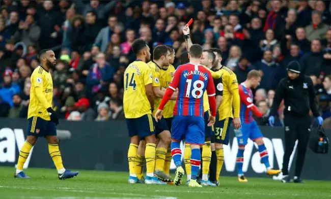 Aubameyang’s Red Card Against Crystal Palace Upheld Aubameyang's Red Card Against Crystal Palace Upheld