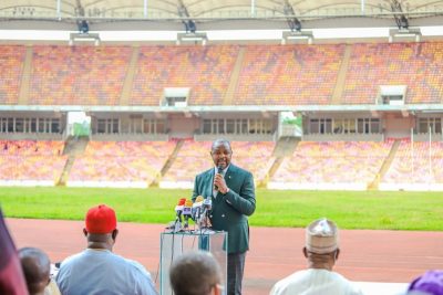 national-development-plan-ndp-aliko-dangote-group-moshood-abiola-national-stadium-abuja-minister-of-youth-and-sports-development-sunday-dare-national-sports-commission-nsc-segun-odegbami