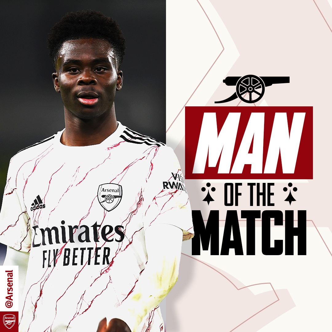 Saka Voted Arsenal’s Man Of The Match Again After Win At Brighton