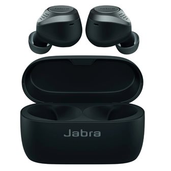 Jabra Elite 75t ਈਅਰਬਡਸ - ਚਾਰਜਿੰਗ ਕੇਸ, ਟਾਈਟੇਨੀਅਮ ਬਲੈਕ ਦੇ ਨਾਲ ਸੱਚਾ ਵਾਇਰਲੈੱਸ ਈਅਰਬਡਸ