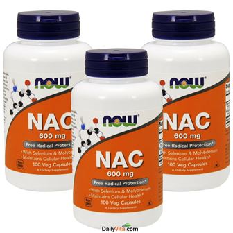 NOW Foods Supplements, NAC (N-ацетилцистеин) 600 мг с селеном и молибденом