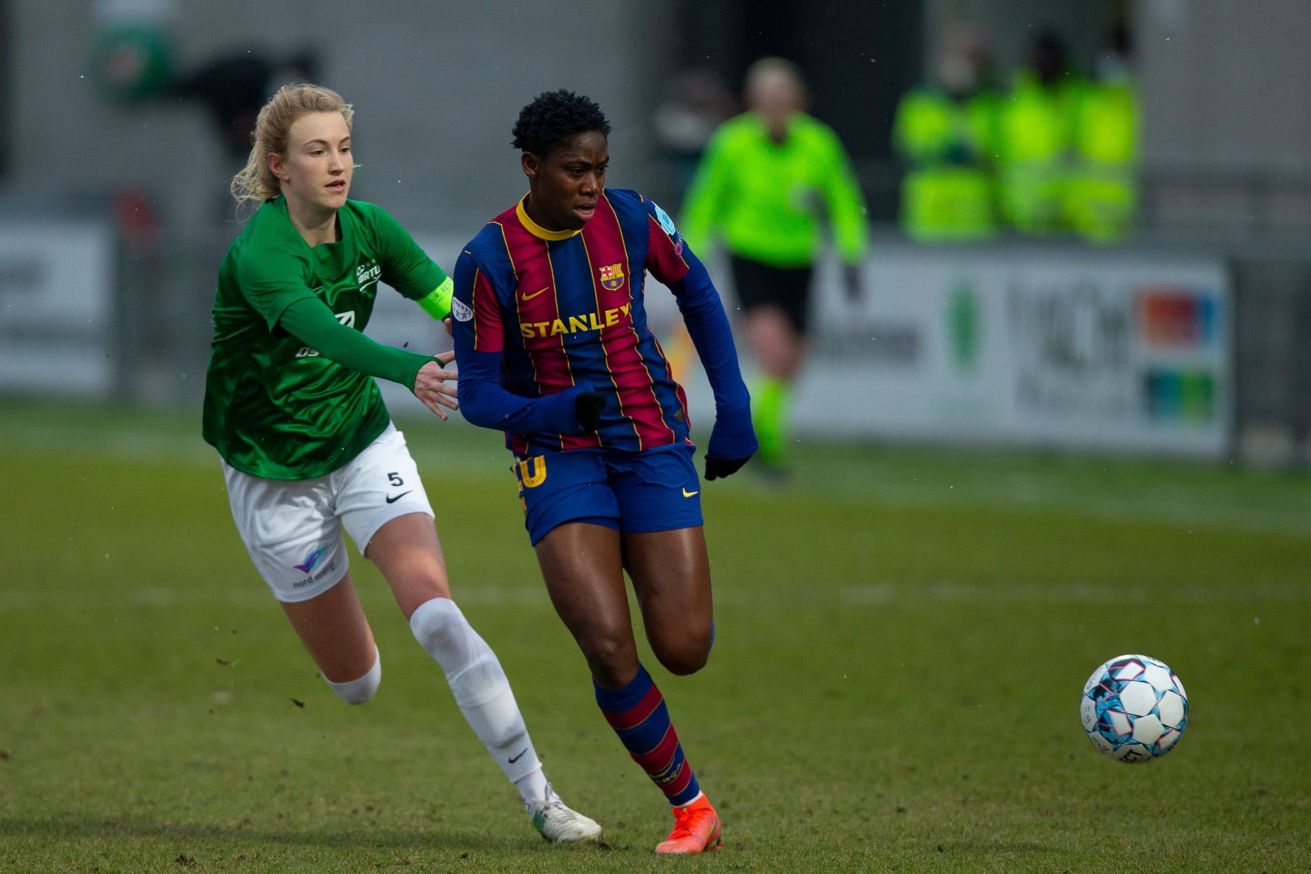 Women’s UCL: Oshoala Ends Goal Drought As Barcelona Thrash Danish Club Away, Clinch Quarter-finals Ticket 