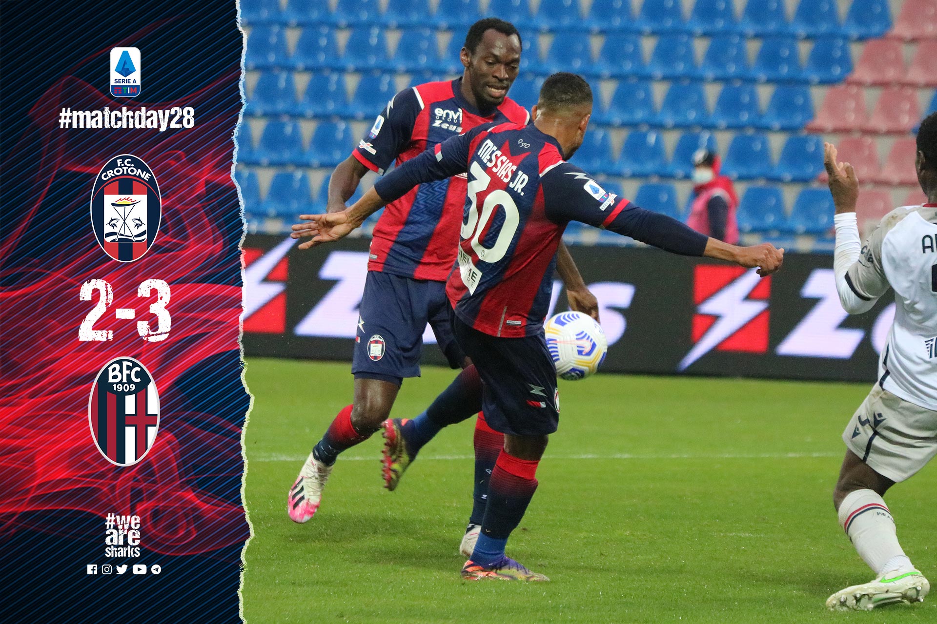 Serie A: Simy Nwankwo On Target In Crotone’s Home Defeat Vs Bologna