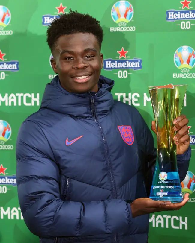 Euro 2020: Saka Voted MOTM In England’s Win Vs Czech Republic