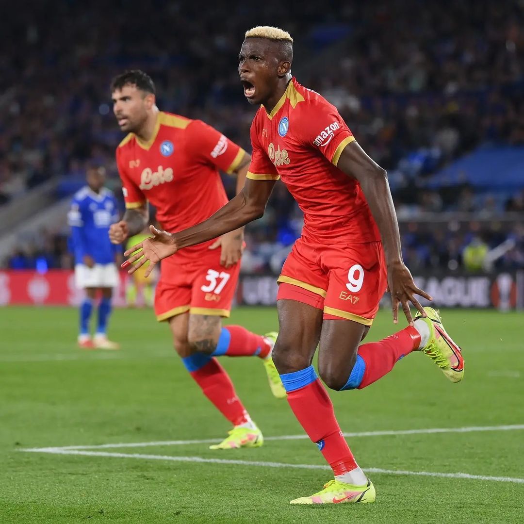 Europa: Iheanacho Bags Assist, Ndidi Sent Off As Osimhen’s Brace Rescues Point For Napoli At Leicester 