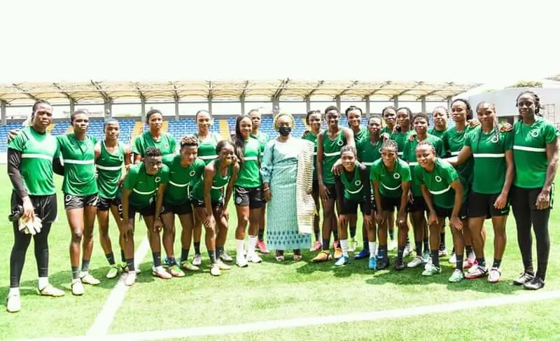 2022 WAFCON Qualifier: Sanwo-Olu’s Wife  Pumps  Falcons’ Spirit Ahead Ghana Clash