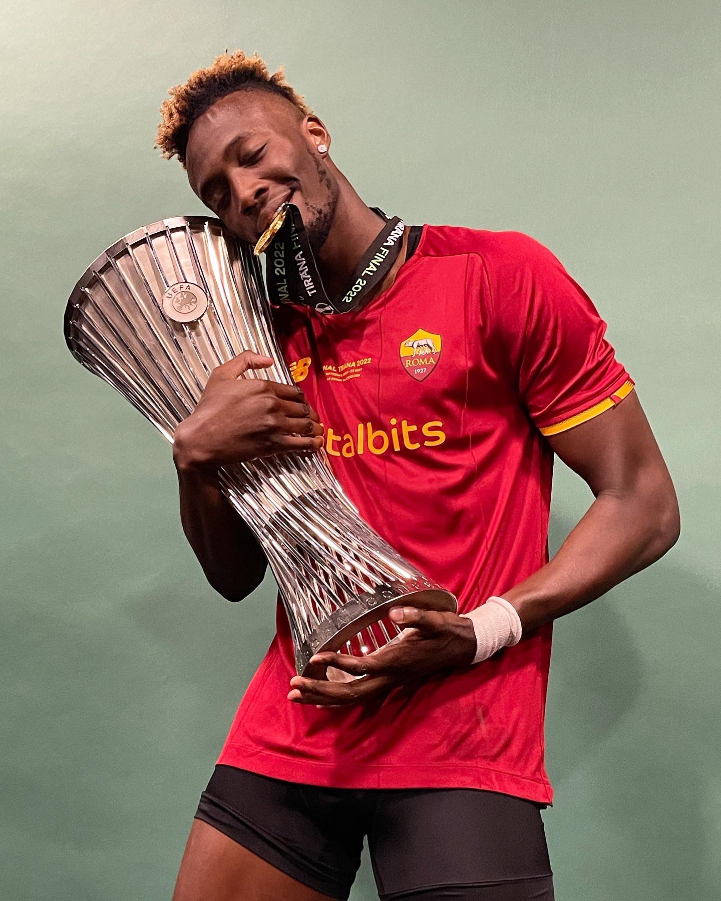 Abraham Celebrates One Year With Serie A Club Roma