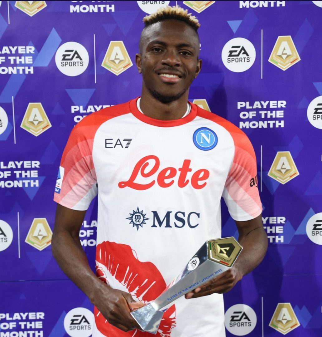 Osimhen Receives Serie A January Player Of The Month Award