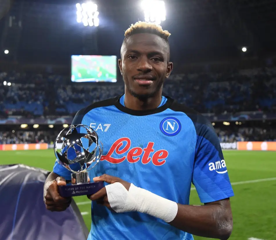 UCL: Osimhen Named Man Of The Match In Napoli’s Win Against Frankfurt