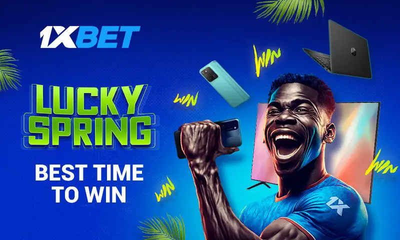 Bet Win Smartphones, Laptops TVs Promoção Lucky Spring 1xBet!