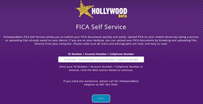 Self-service Hollywoodbets Fica