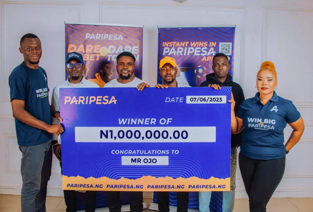 Unlimited N1m Promo: PARIPESA BET Gives Out N1m Cash To First Winner
