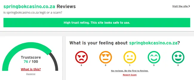 springbok casino on scamadviser