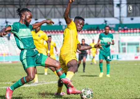 Greg Ikhenoba reacts after Bendel Insurance’s defeat to Nasarawa United in NPFL Matchday 7