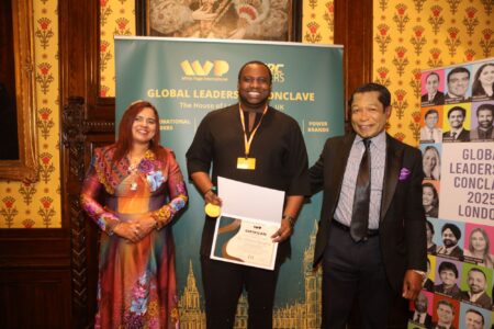 Complete Sports’ Dr. Solomon Ojeagbase Receives Global Recognition In London Complete Sports' Dr. Solomon Ojeagbase receiving an award in London