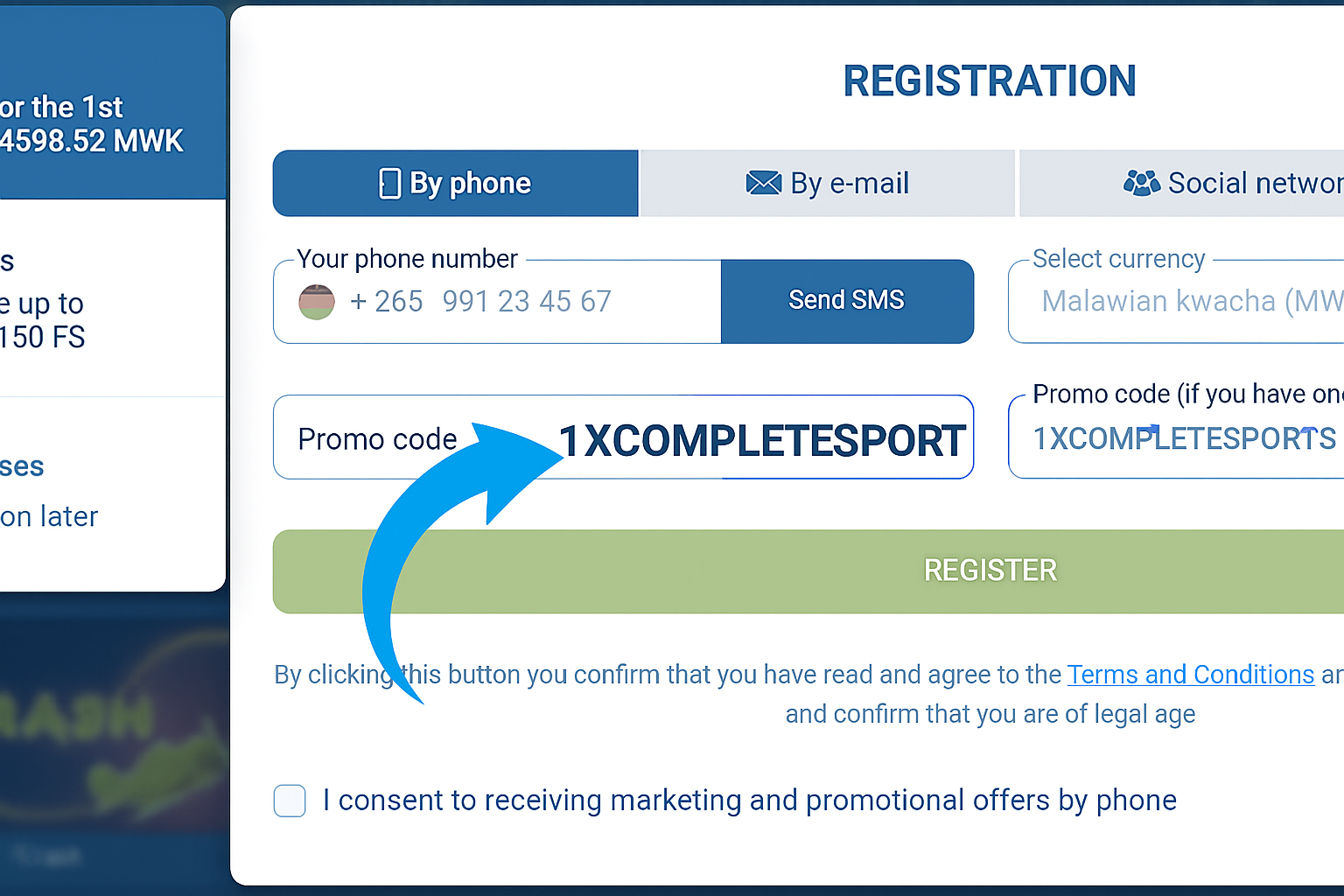 1xbet promo code zambia 1XCOMPLETESPORTS