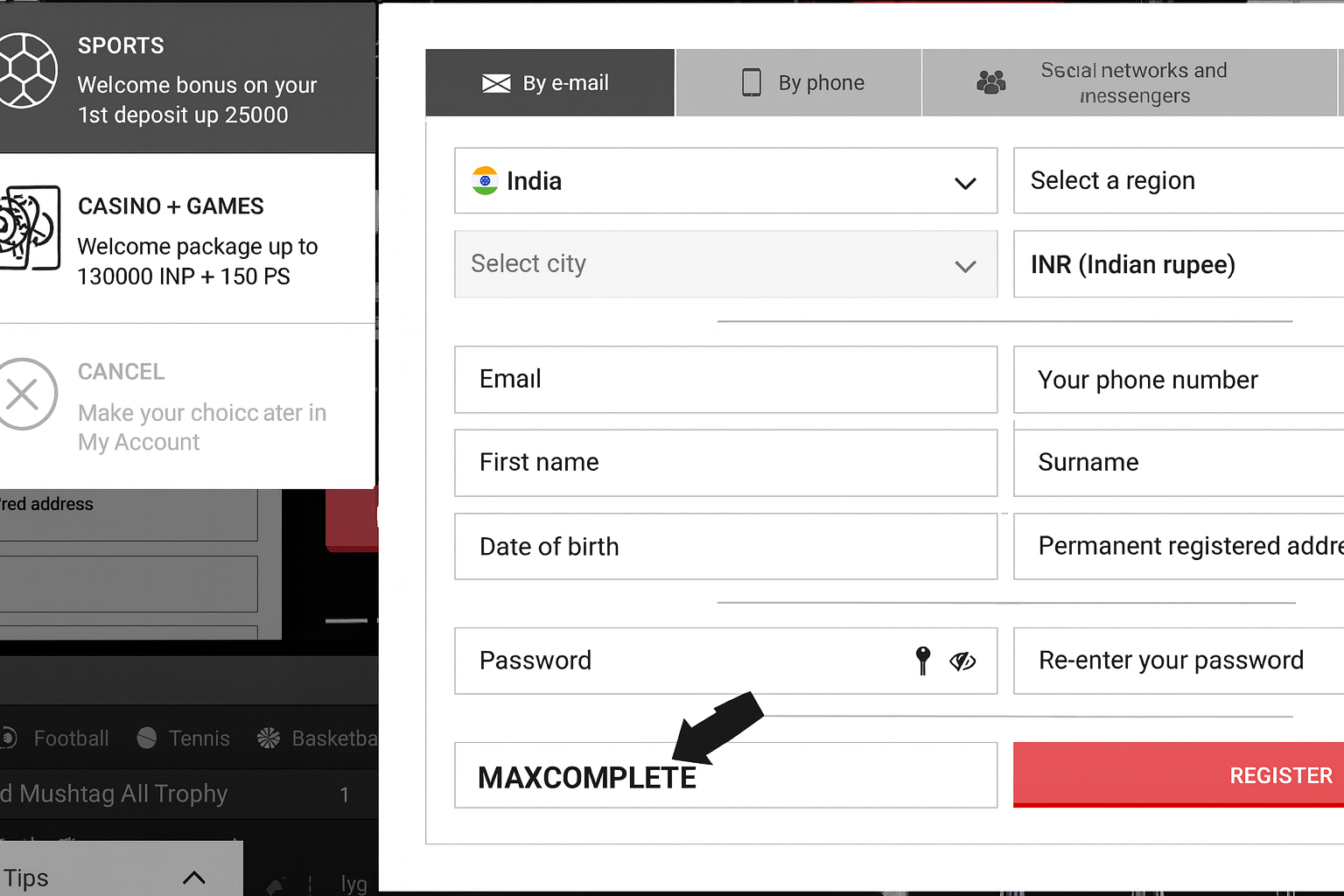 MAXCOMPLETE INDIA BONUS