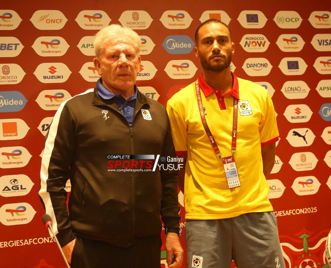 AFCON 2025: Uganda’s coach Paul Put and full back Jordan Obita at the pre-match conference. Uganda needs to beat the Super Eagles to stand any chance of advancing to the next round.