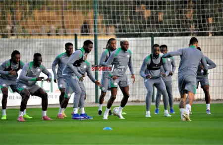 Super Eagles players training ahead of AFCON Group C match against Tanzania