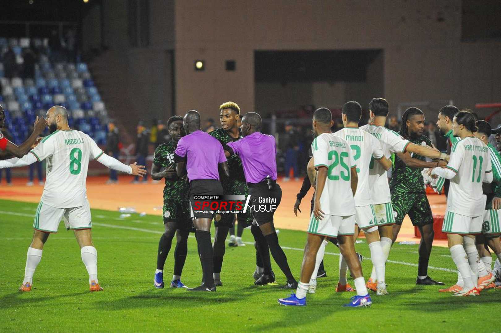 CAF will investigate the rowdy scenes in two AFCON 2025 quarterfinal games: Algeria versus Nigeria (this photo) and Cameroun versus Morocco.