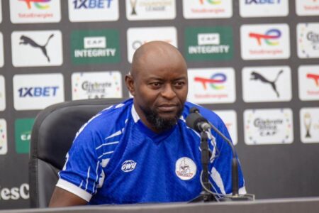 CAFCL: Finidi Reflects On Dynamos Draw As Rivers United’s Berkane Loss Haunts Qualification Hopes Finidi George during Rivers United CAFCL press conference against Power Dynamos in Port Harcourt