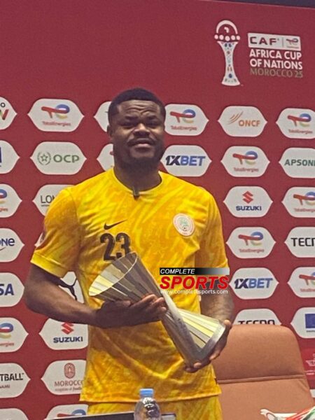 AFCON 2025: Nwabali Named MOTM In Super Eagles’ Win Over Egypt