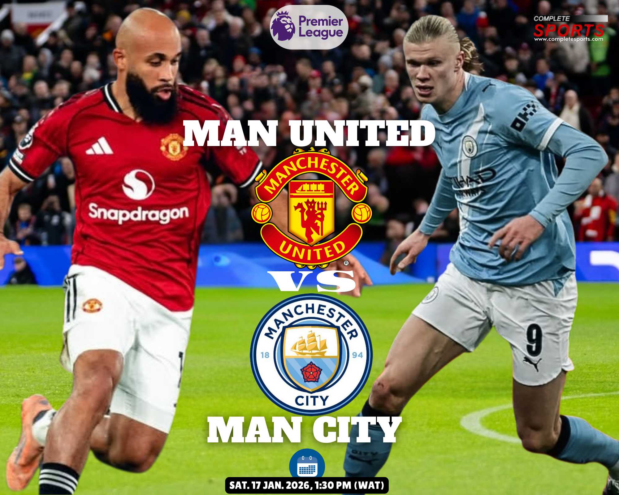 Man United vs Man City Manchester derby at Old Trafford