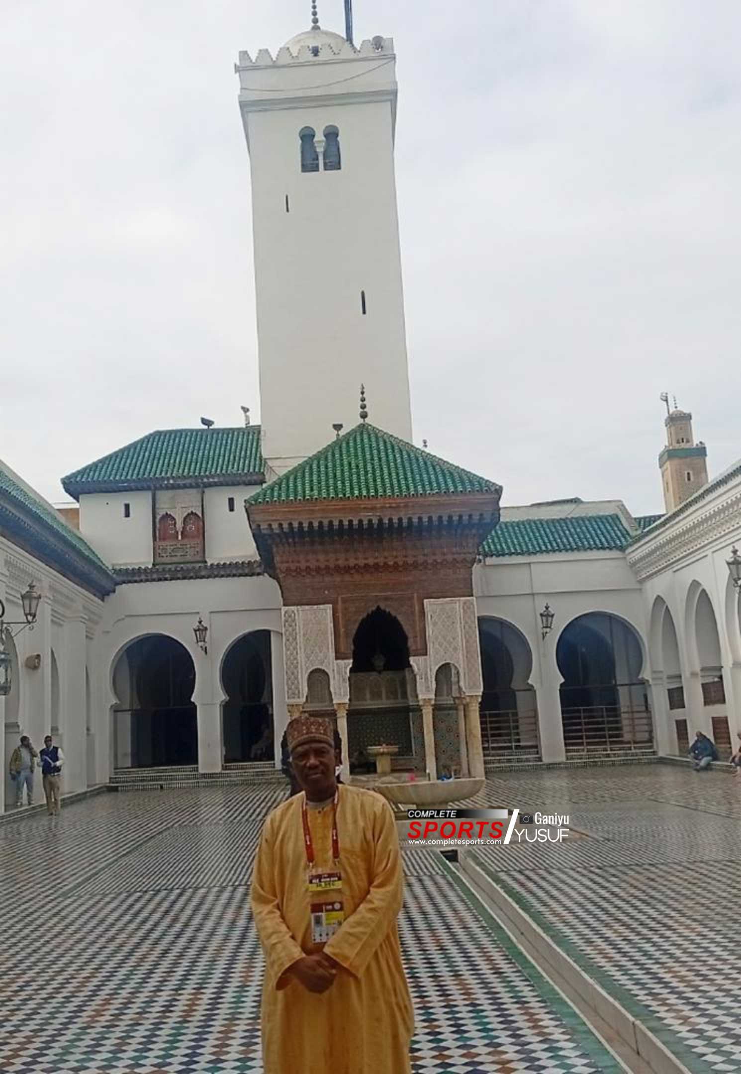 AFCON 2025: Dr. Mumini Alao inside the historic Qarawiyyin Mosque and University, the oldest higher education institution in the world.