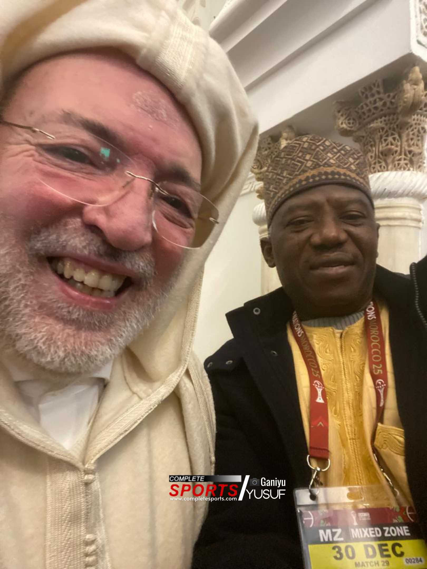 AFCON 2025: Dr. Mumini Alao with the Imam of the Qarawiyyin Mosque, Fez