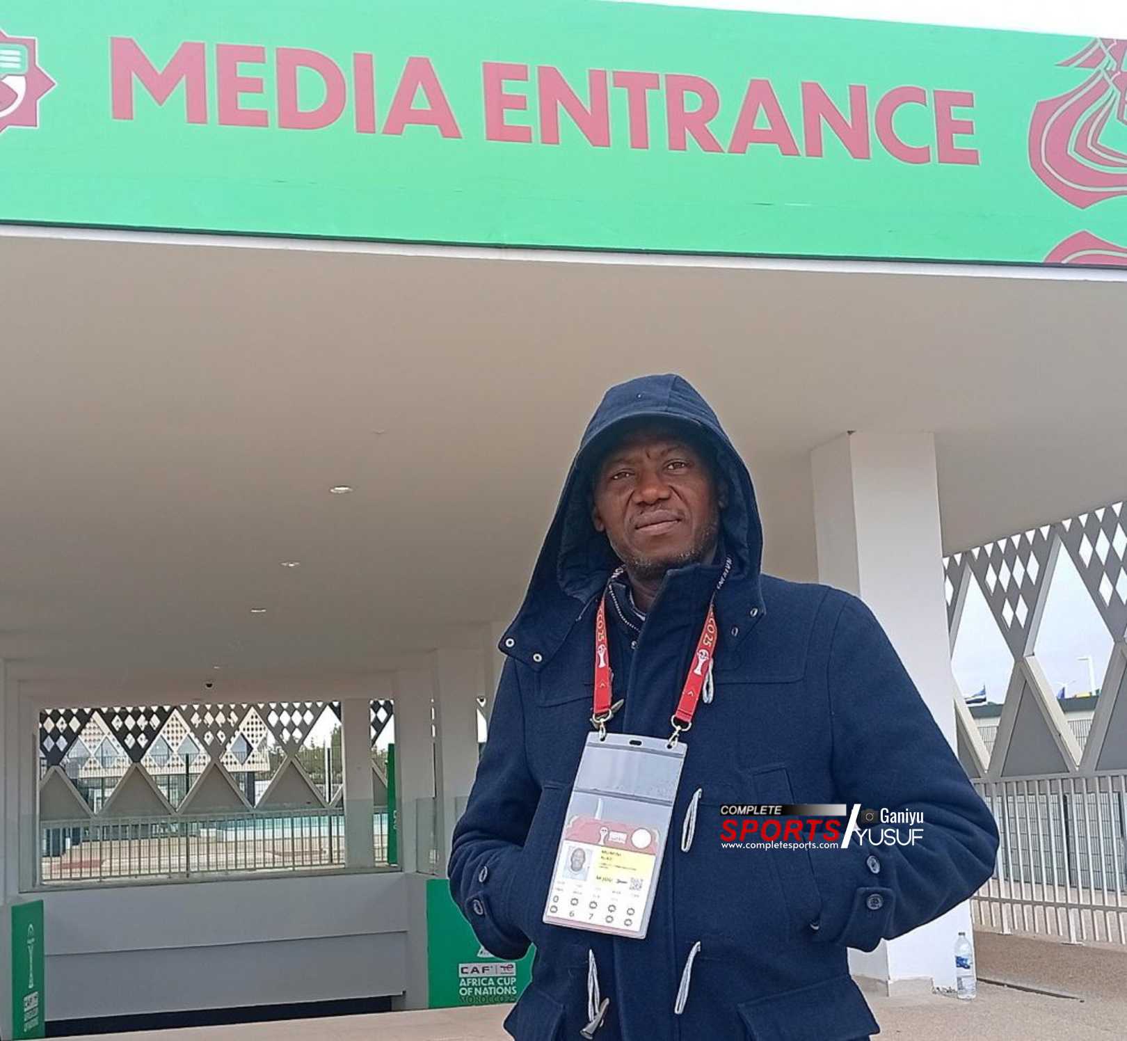 Yours truly on arrival at my first stop in Morocco, the media center of the Fez Stadium. I planned to attend the AFCON 2025 as a tourist, but Mr.ChefNigeria reignited my reportorial interest.