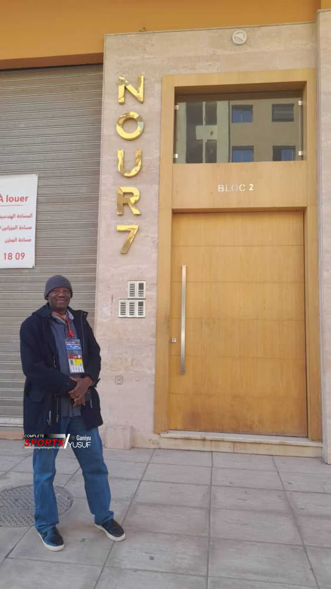 AFCON 2024: Dr. Mumini Alao stepping out of my apartment in Nour 7, a brand new accommodation in central Marrakech, on a tour of the city.