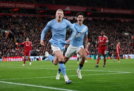 EPL: Szoboszlai Scores Stunning Goal, Sees Red As Man City’s Late Goals Secure Maximum Points