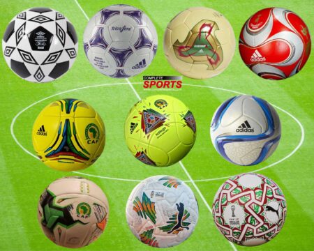 AFCON Match Balls: From Fevernova To Pokou — The Tournament’s Design And Technology Revolution AFCON match balls from Fevernova to Pokou displayed side by side showing design evolution