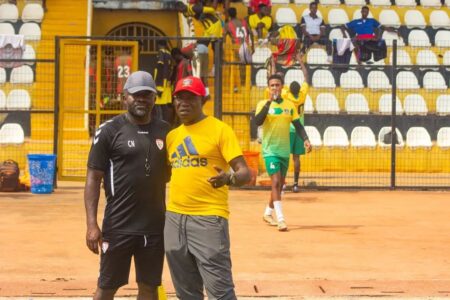 NNL: Edel FC Appoint Former Rangers Captain Phinan Ozonweke As New Head Coach Phinan Ozonweke (right) has assume duties as Head Coach of NNL side, Edel FC.
