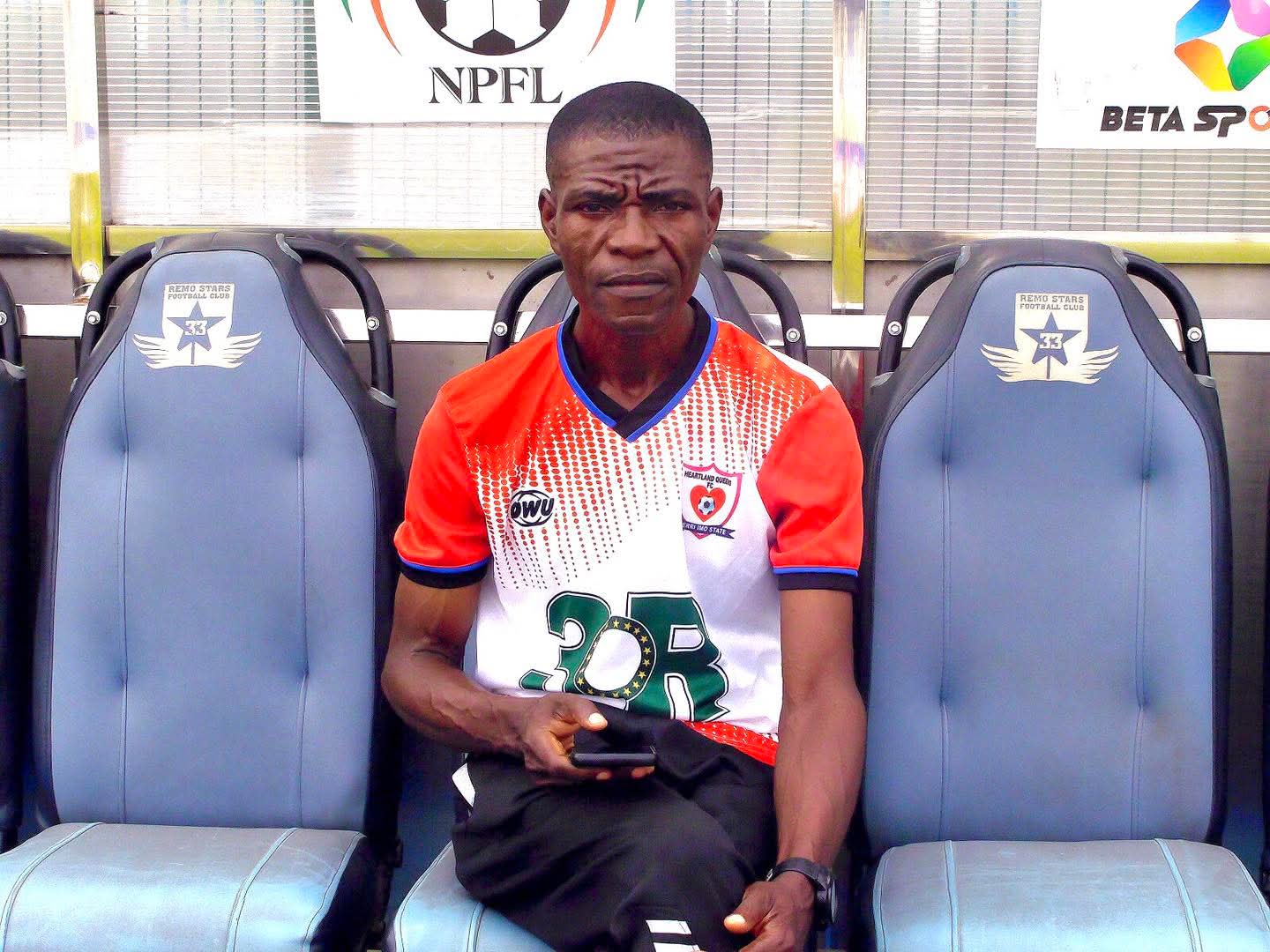 Heartland Queens coach Obi Ogbala during NWFL match in Owerri