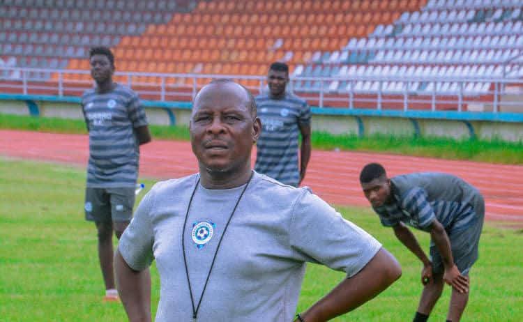 Barau FC Head Coach Rabiu Tata on duty at the NPFL club's training session