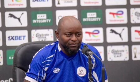 CAFCL: Finidi Concedes Rivers United’s Knockout Stage Hopes After Power Dynamos Defeat Finidi George speaks during post-match press conference