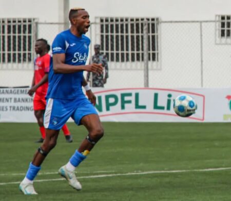 NPFL: Bassey Set For Enyimba Return Against Rivers United After Suspension Lift John Bassey in a warm-up session ahead of Enyimba NPFL match